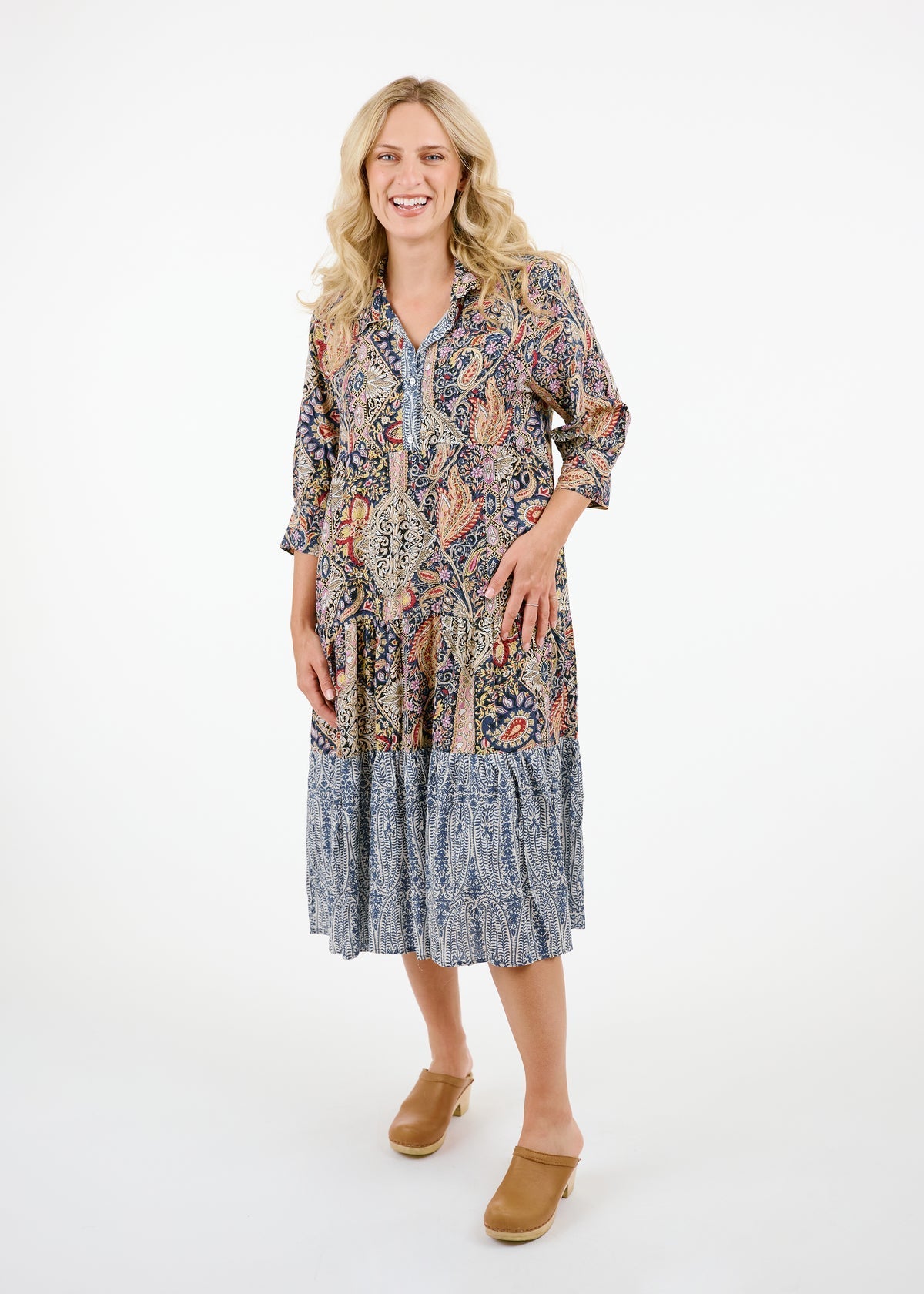 Summerland Dress - Blue Paisley Mix