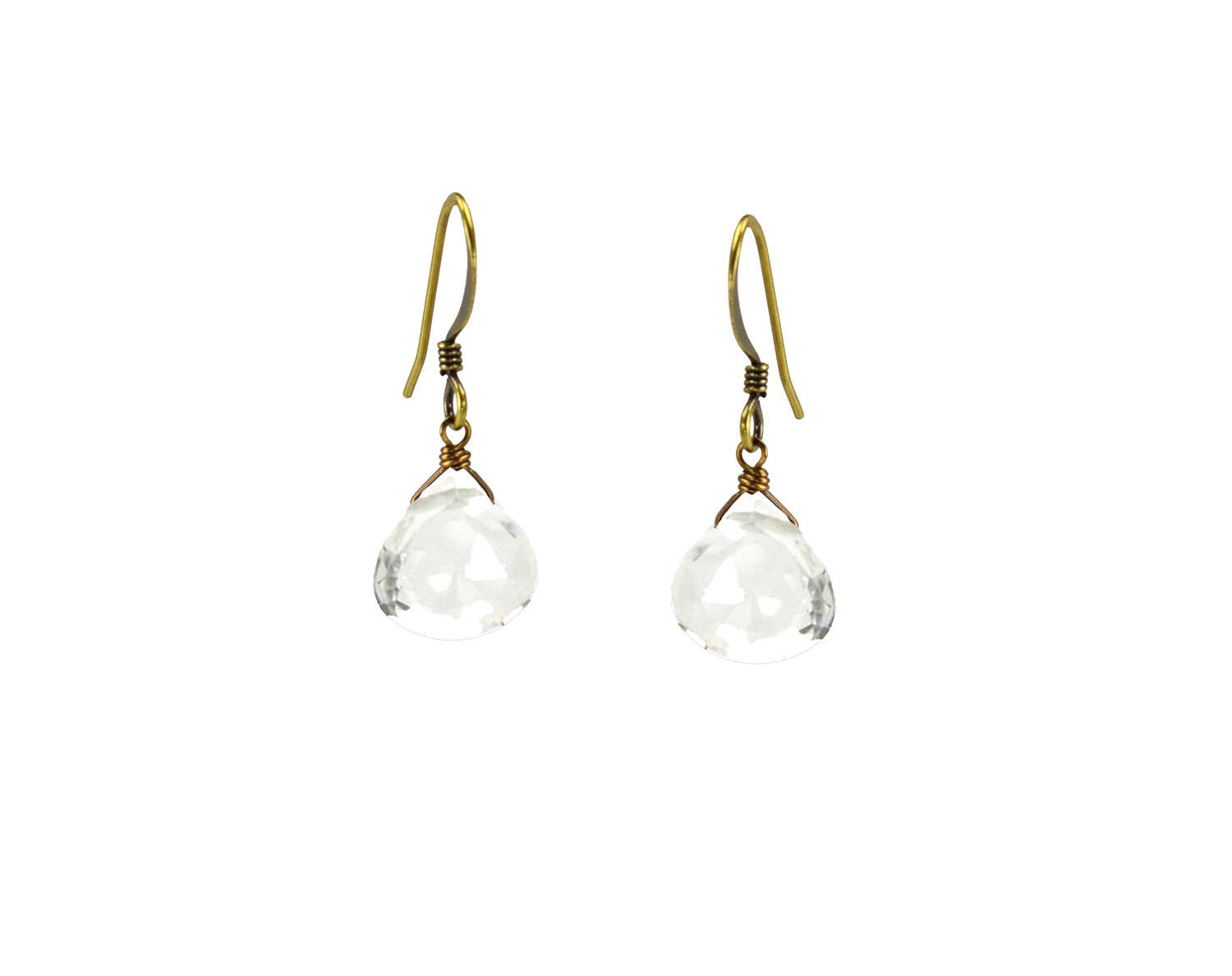 Clear Quartz Droplet Earrings