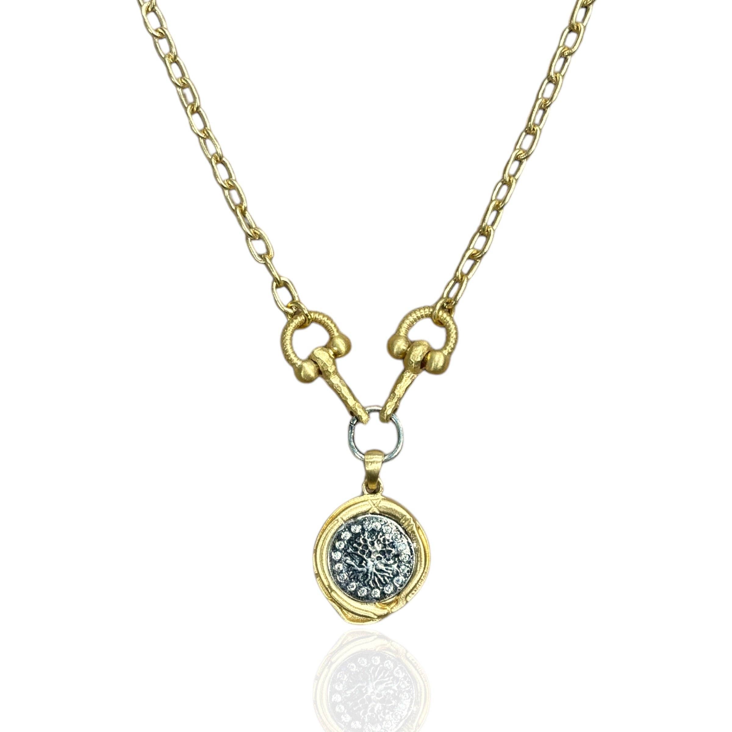 Gold Mini Guna Wax Seal Horsebit Necklace