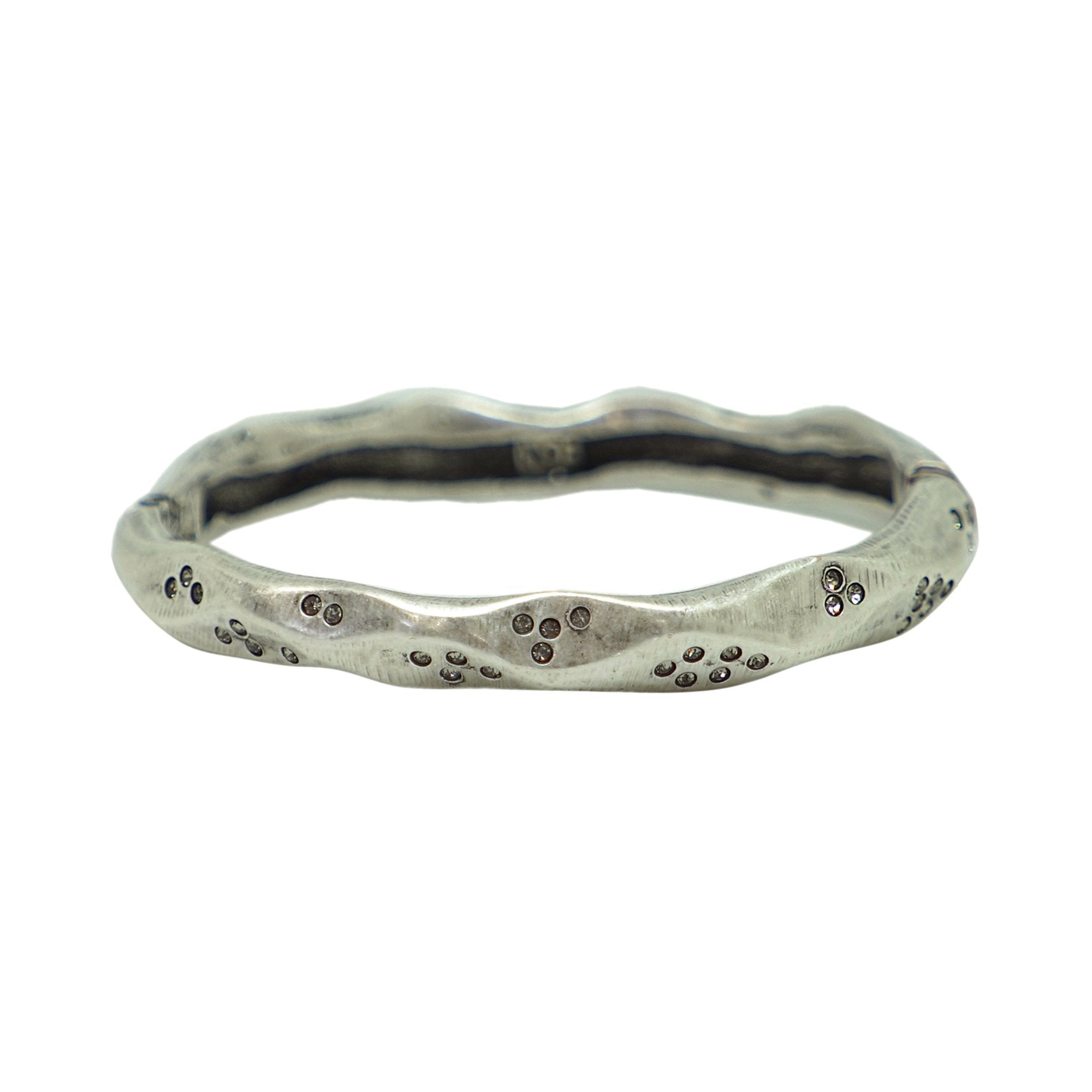 Vintage Silver Thin Wave Impression Bangle