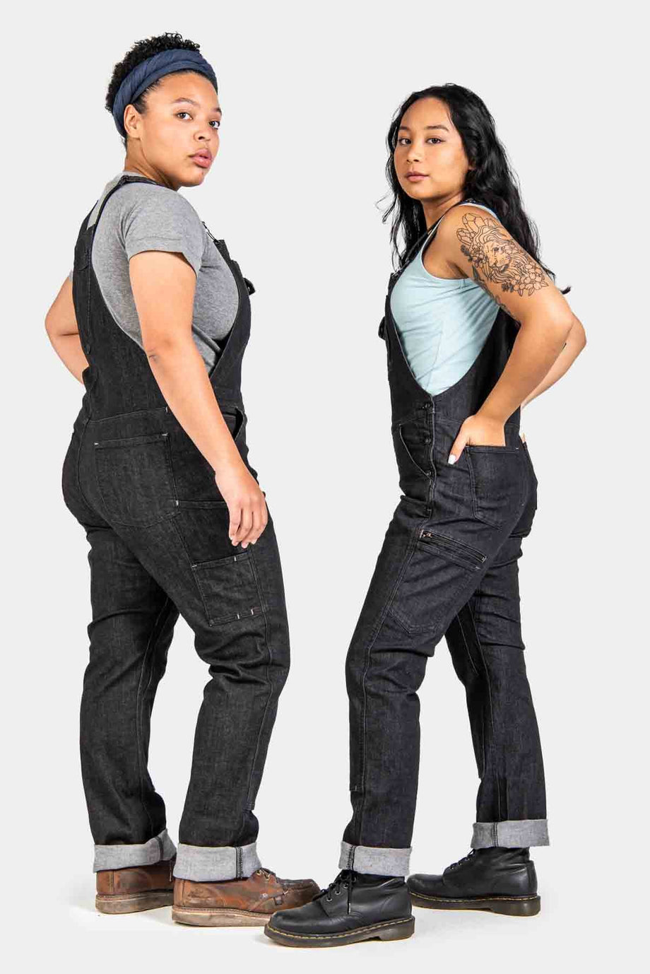 Freshly Overalls - Heathered Black Denim