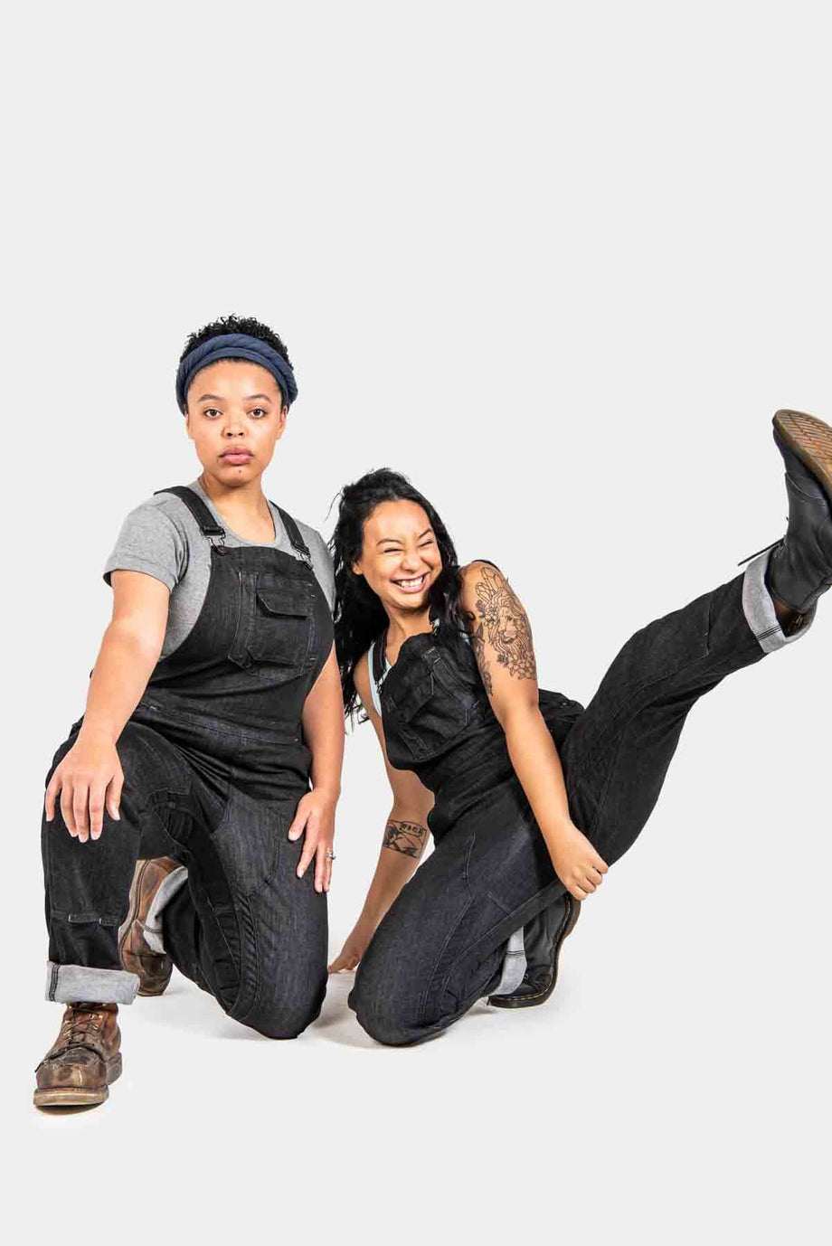Freshly Overalls - Heathered Black Denim
