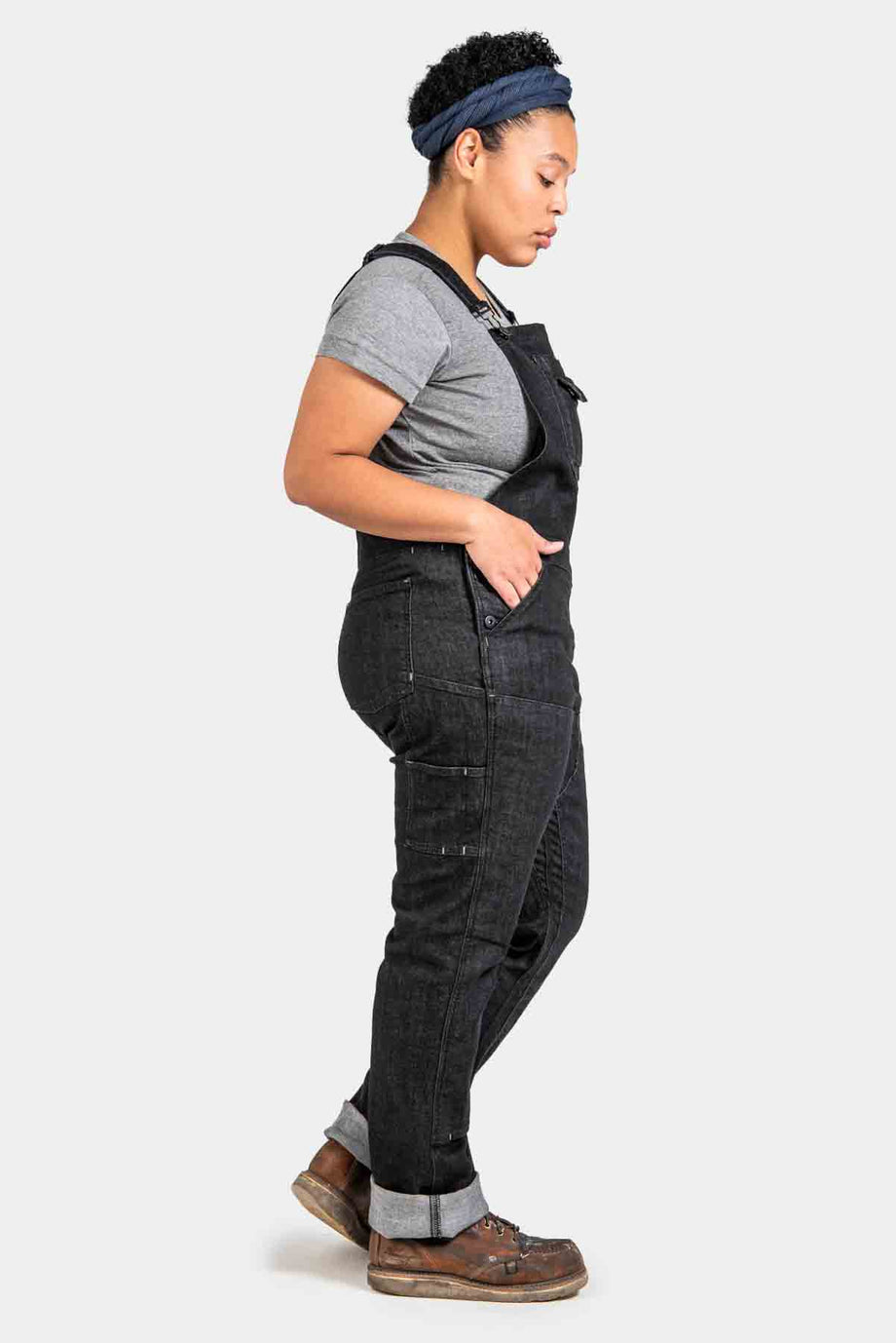 Freshly Overalls - Heathered Black Denim