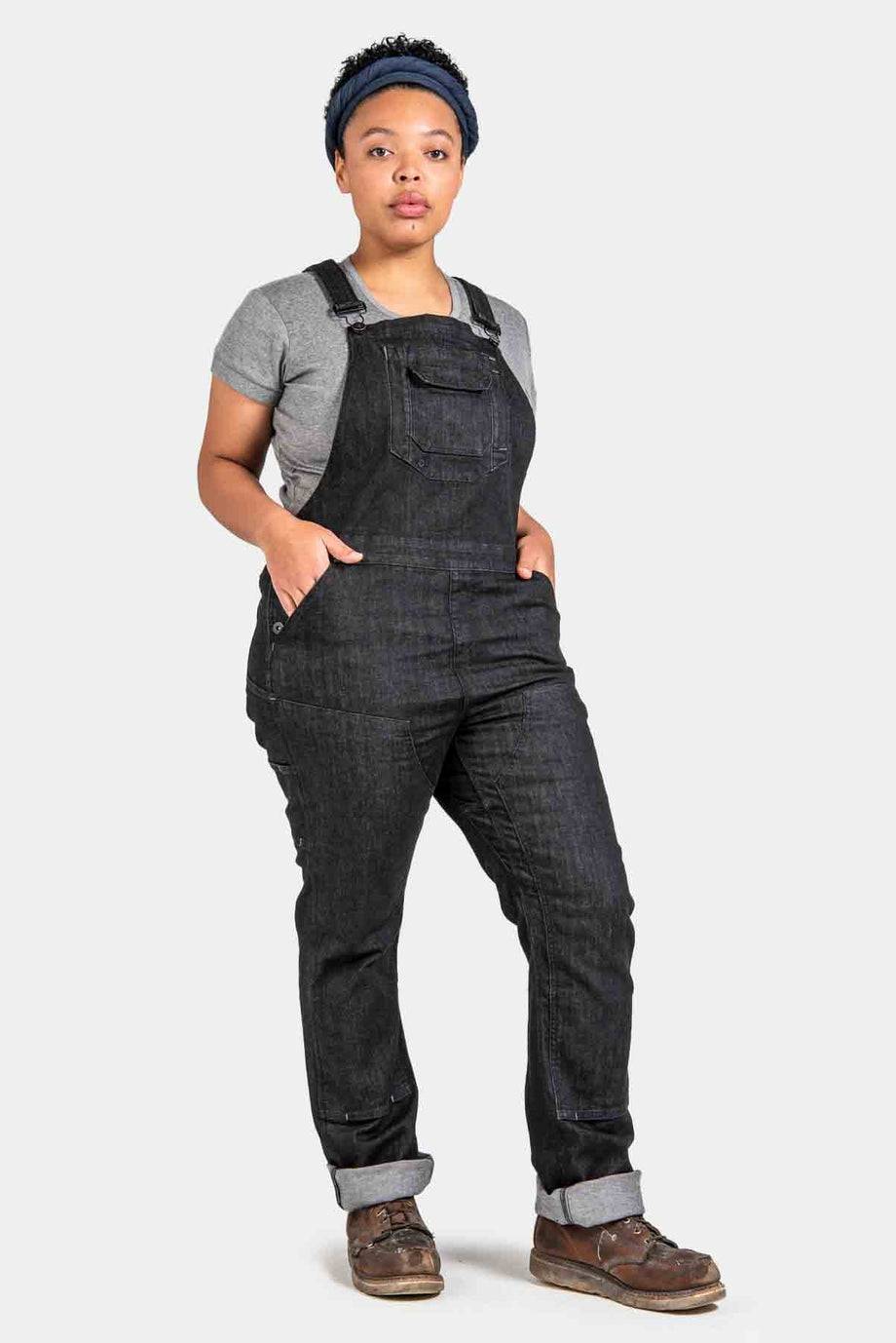Freshly Overalls - Heathered Black Denim