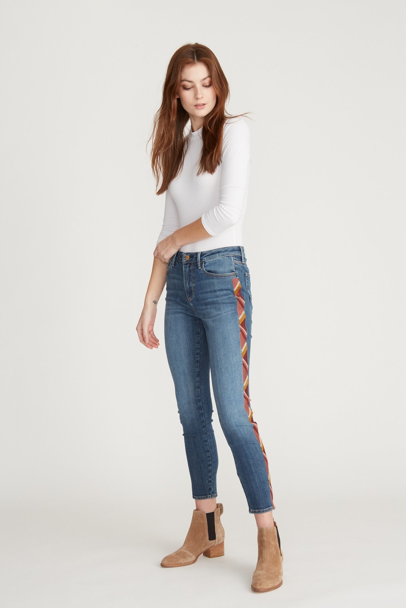 Jackie High Rise Skinny (Aztec Embroidered)