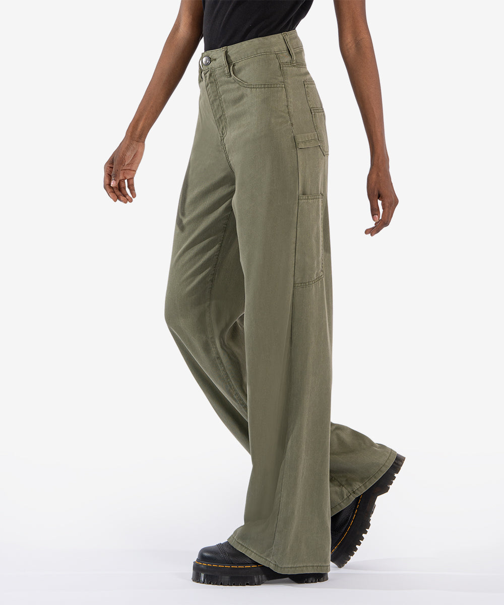 Sienna High Rise Wide Leg - Olive -  SALE