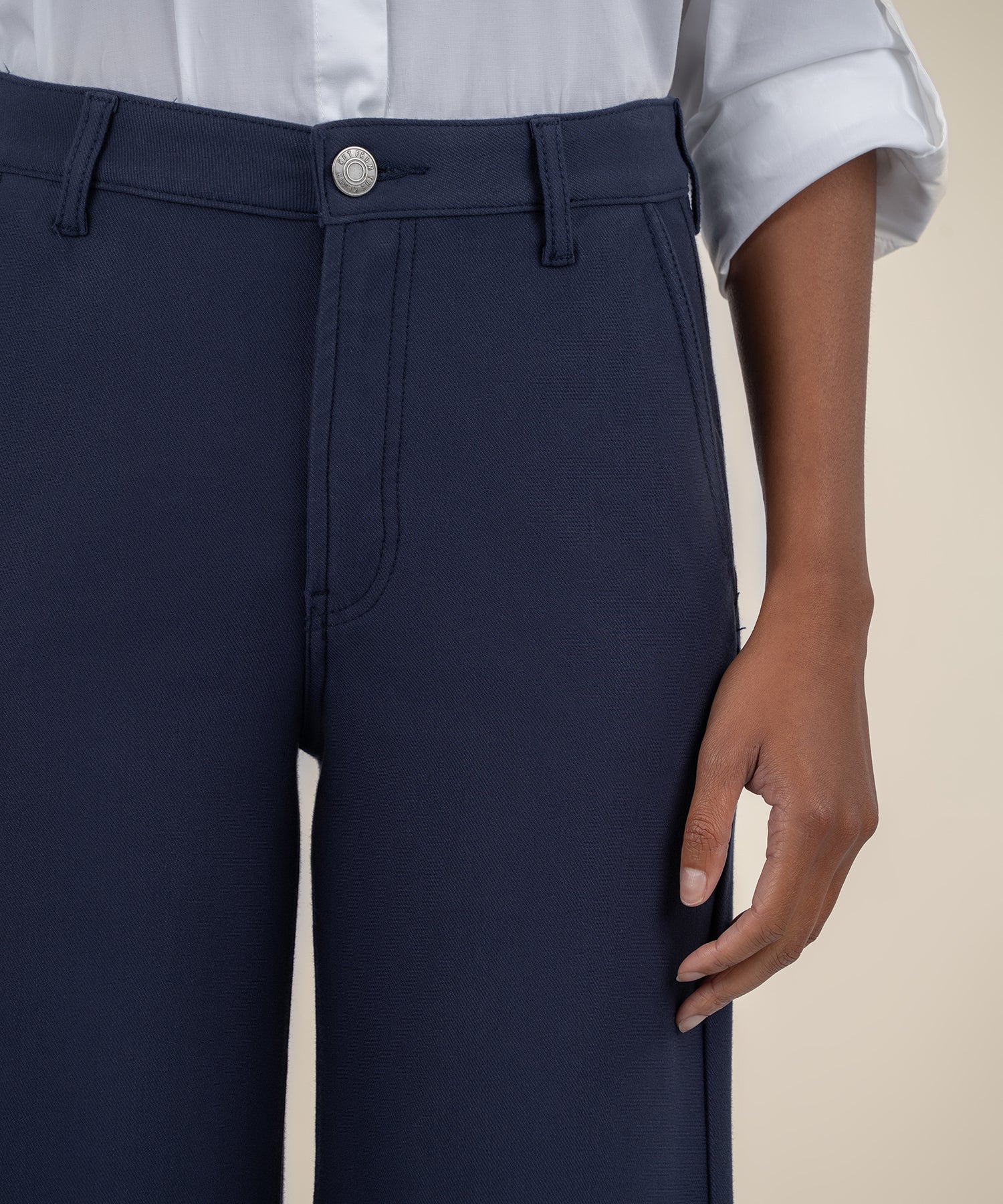 Meg High Rise Wide Leg Ponte Trouser - Navy