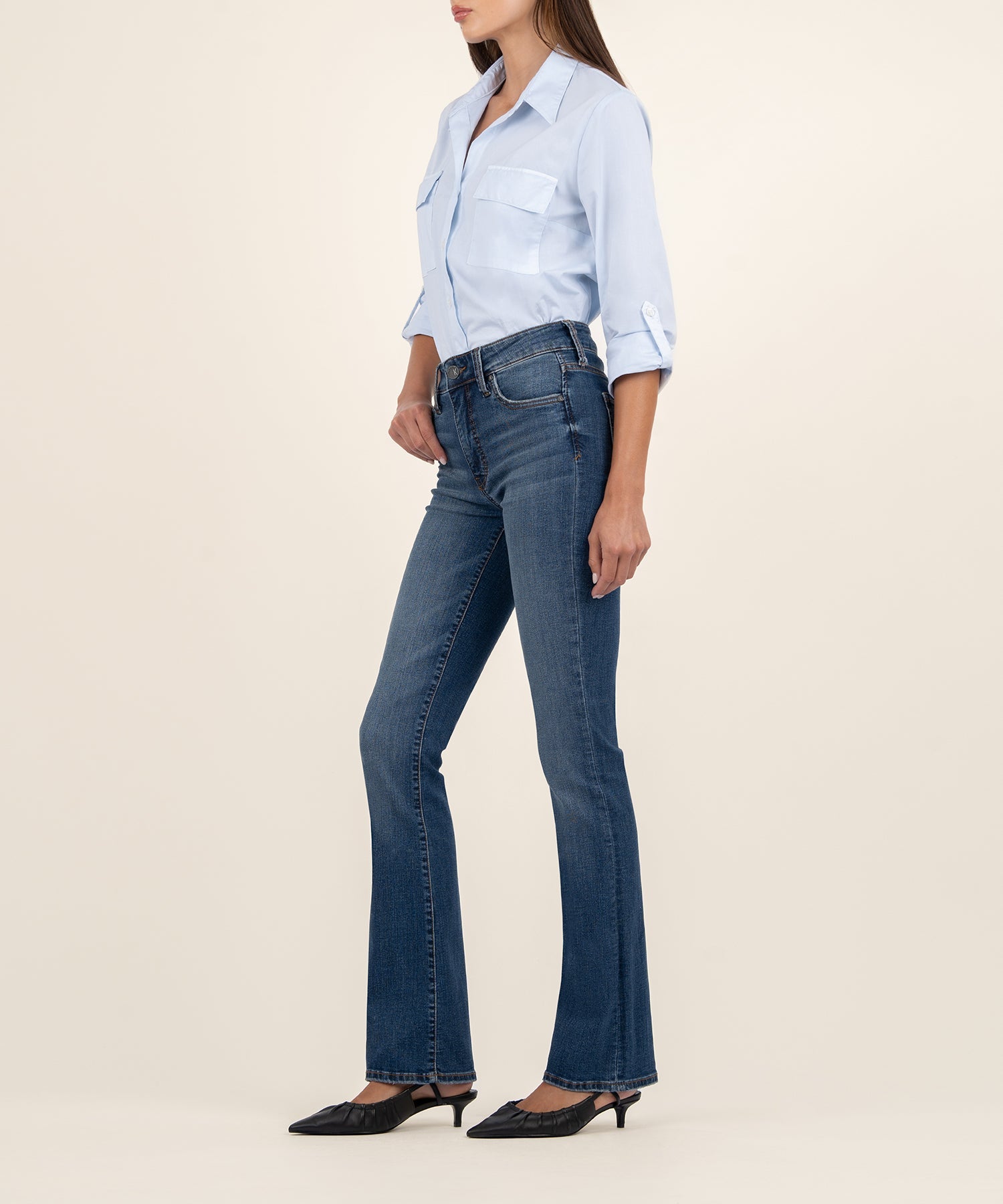 Natalie High Rise Fab Ab Bootcut - Allied Wash