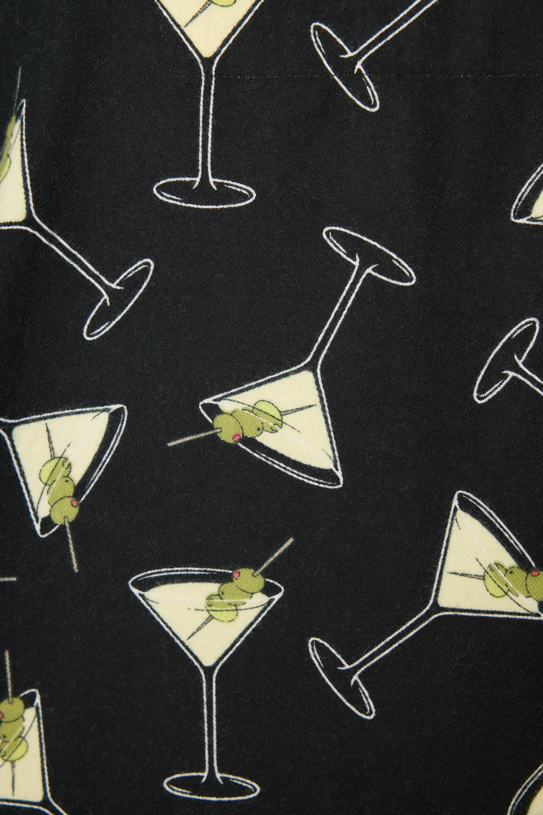 Merrier with a Martini Flannel PJ Set - Black