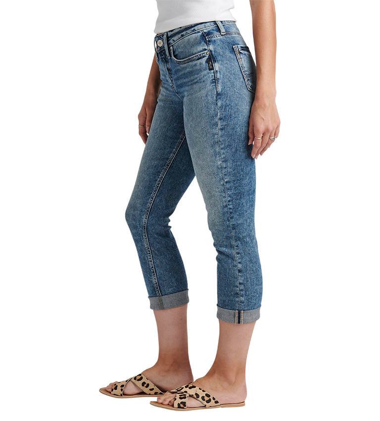 Suki Curvy Fit Mid Rise Capri - Indigo