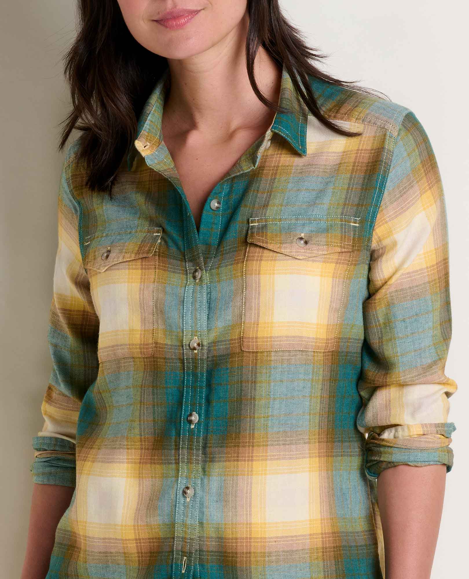Re-Form Flannel Long Sleeve Shirt - Atlantic Ombre