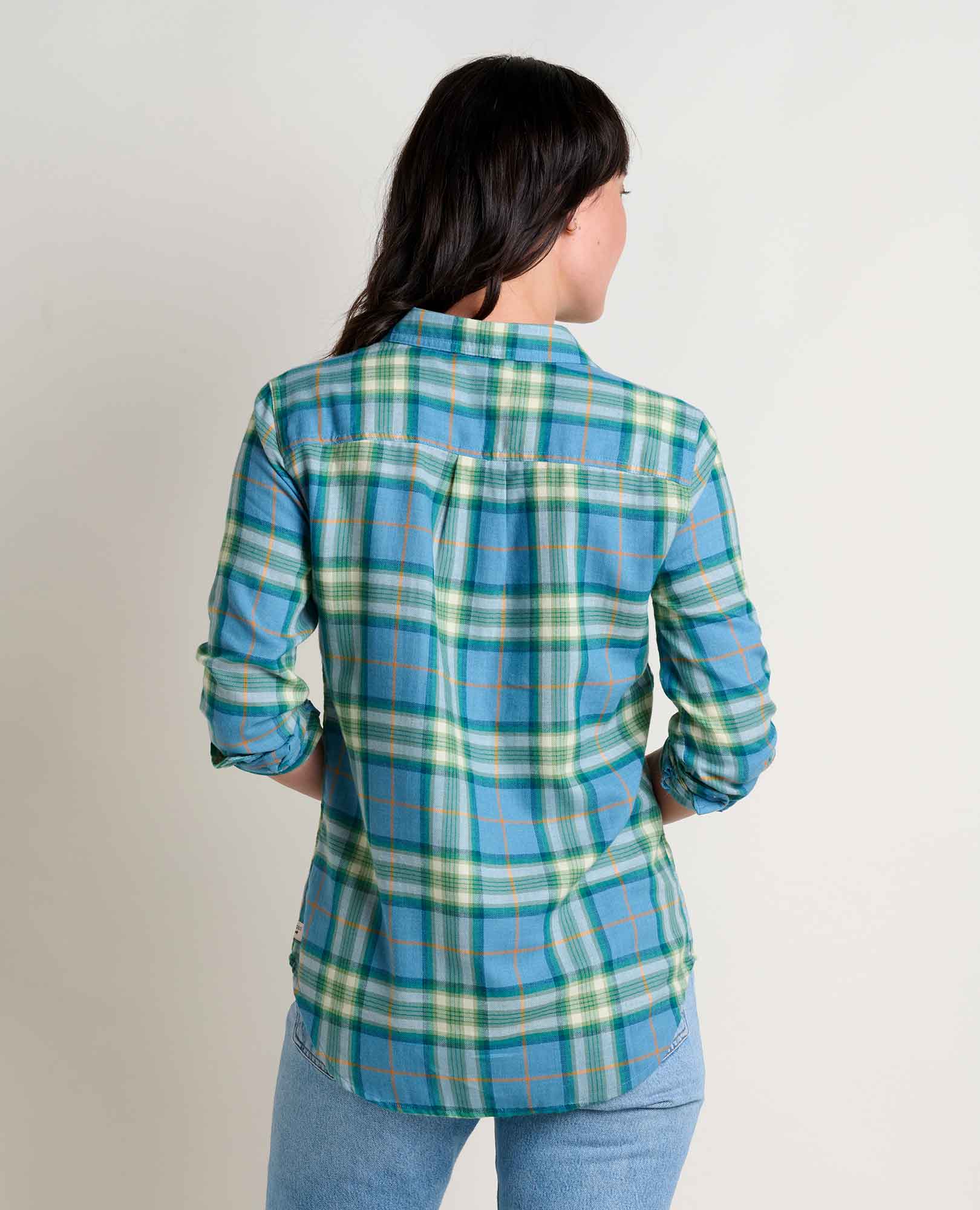 Re-Form Flannel Long Sleeve Shirt - Glacier Lg Windowpane