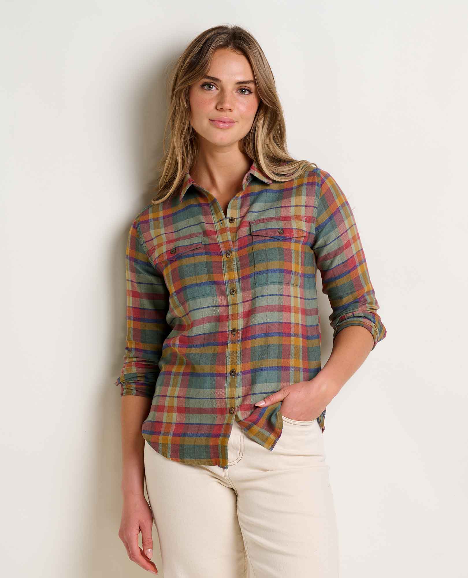 Re-Form Flannel Long Sleeve Shirt - Yucca Madras