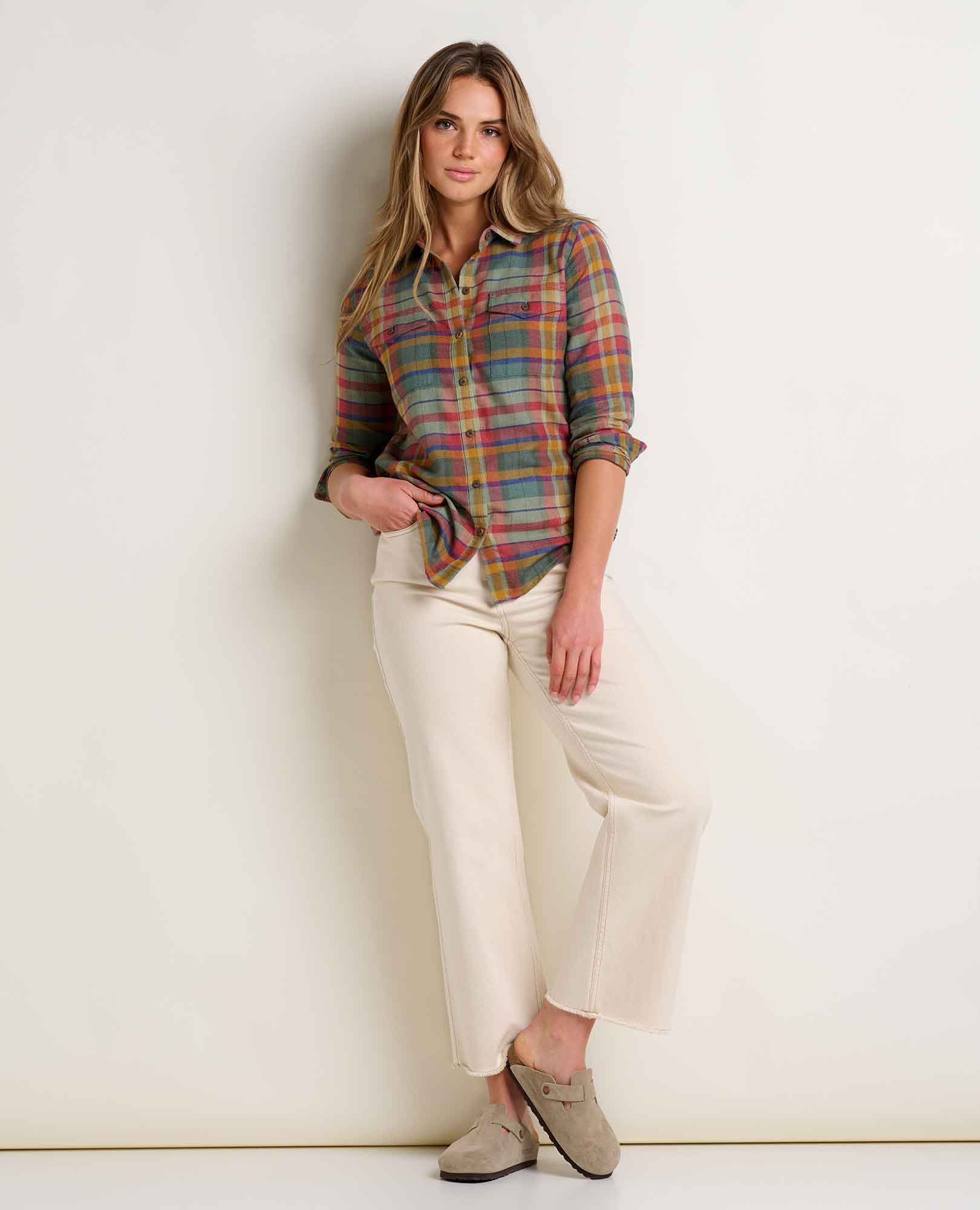Re-Form Flannel Long Sleeve Shirt - Yucca Madras