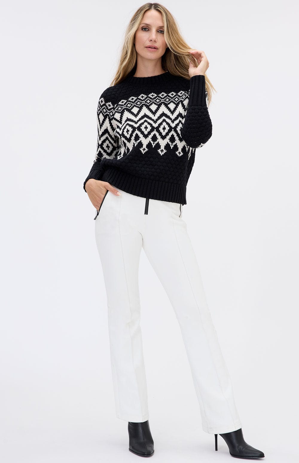 Selena II Crew Neck Sweater - Black - SALE