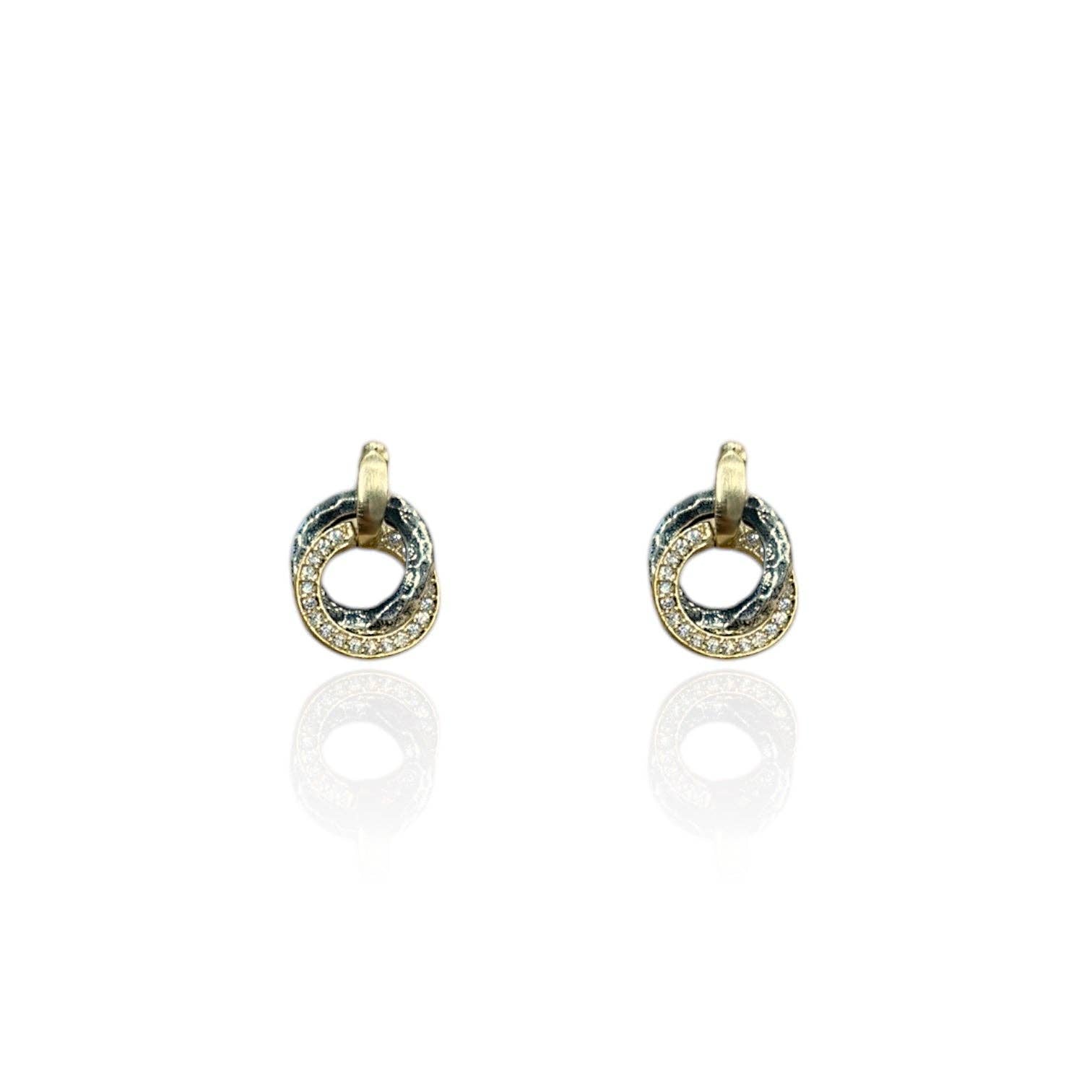 Mixed Metal Mini Trinity Earrings