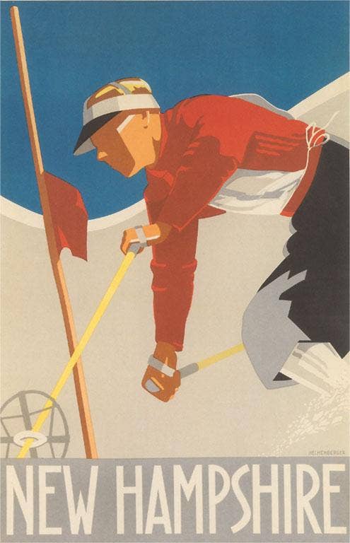 Ski New Hampshire - Vintage Image, Postcard