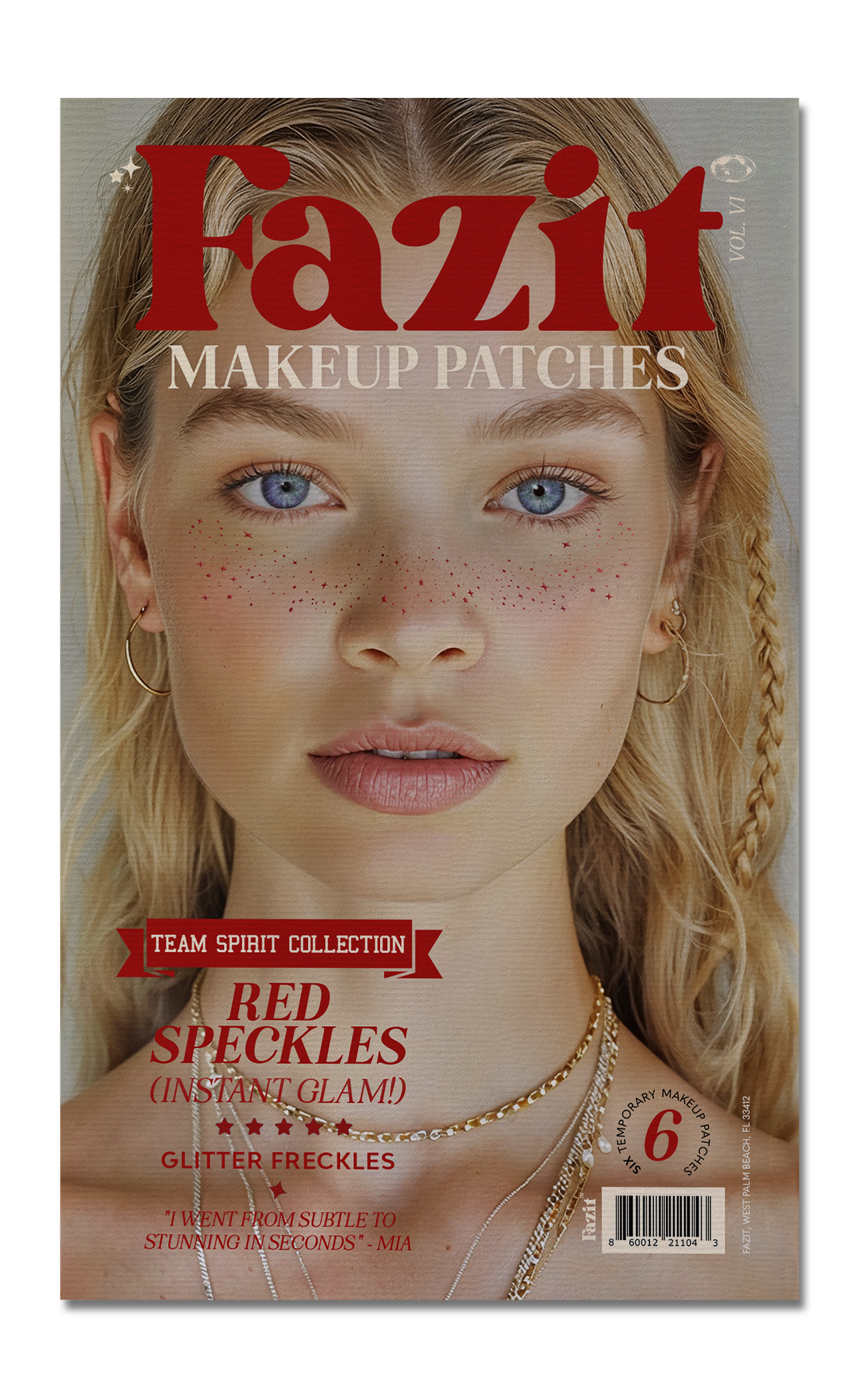 Red Spirit Speckles Makeup Patches 6 pack