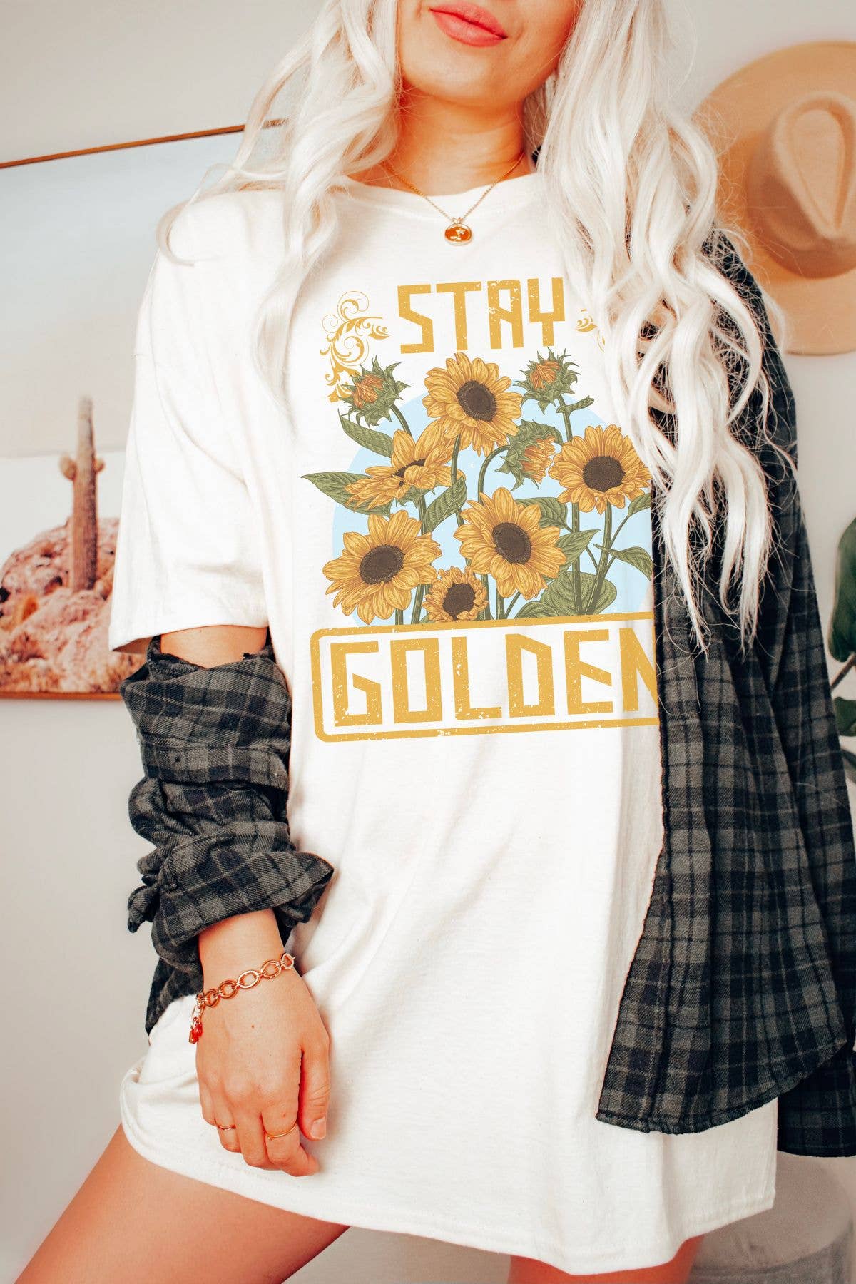 Stay Golden Oversized Graphic Tee - SALE