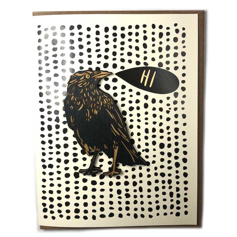 Hi - Crow - Magnet w/ Card
