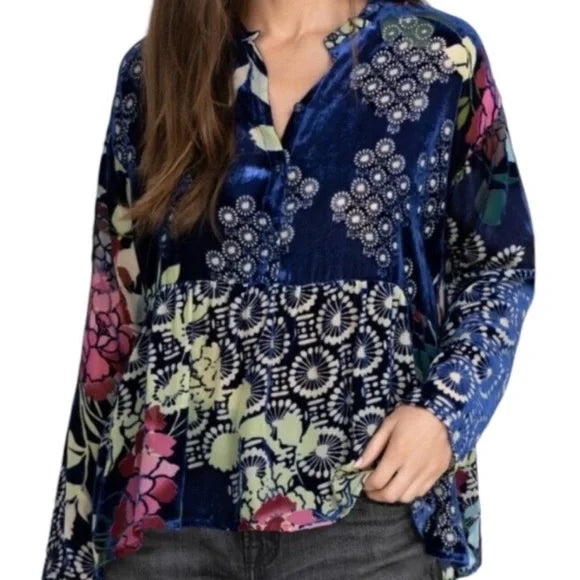 Sierra Burnout Darlyn Top - Blue Multi