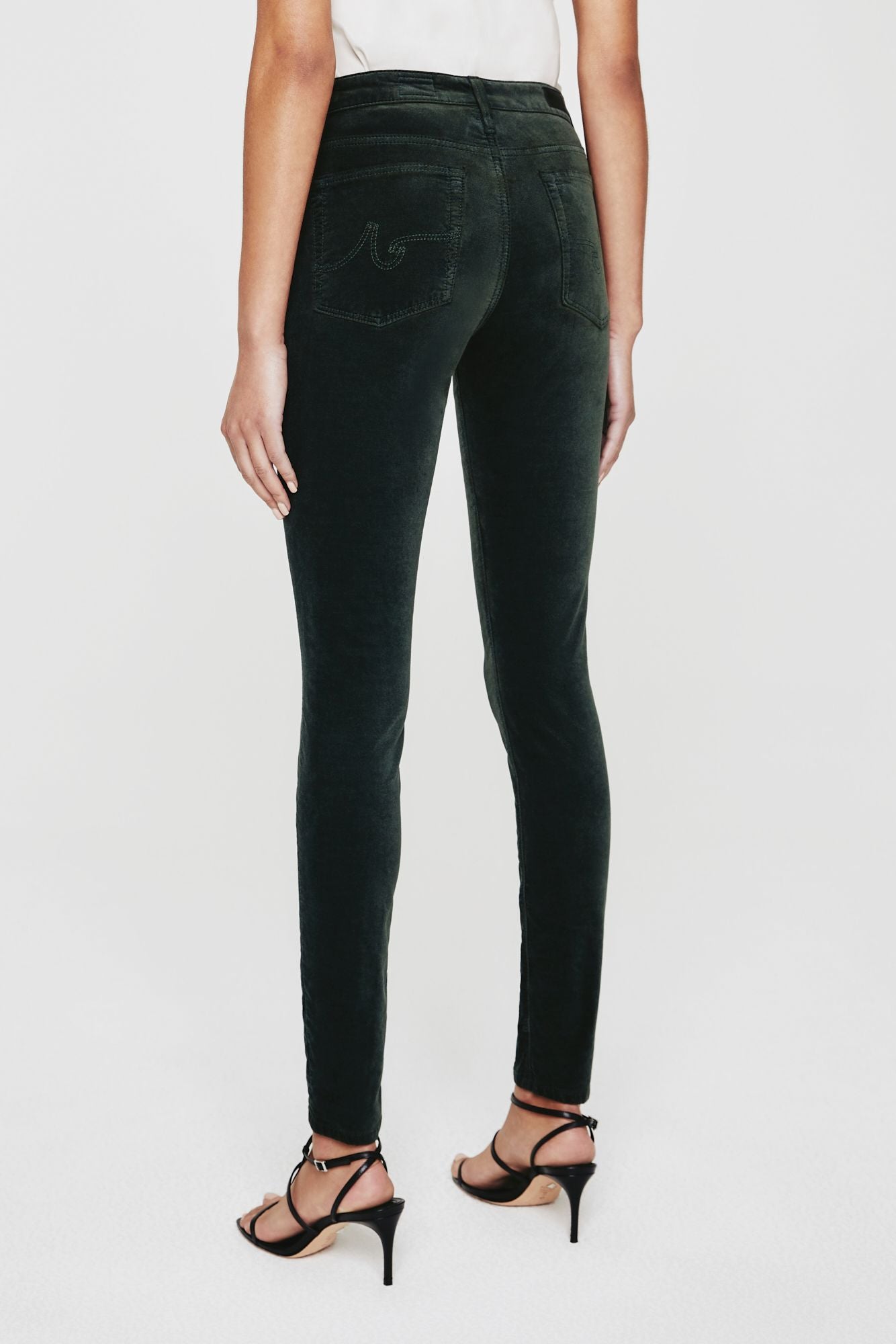 The Farrah Skinny in Village Pine Velvet