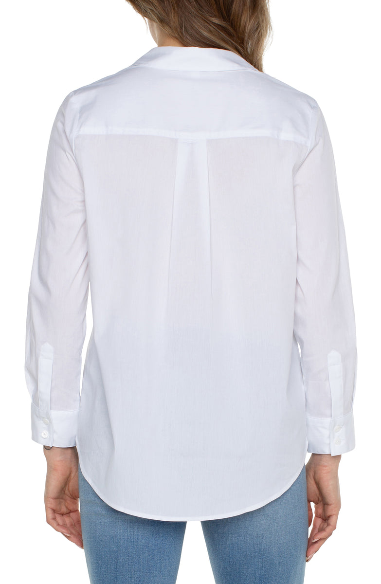 Classic Button Front Poplin Shirt