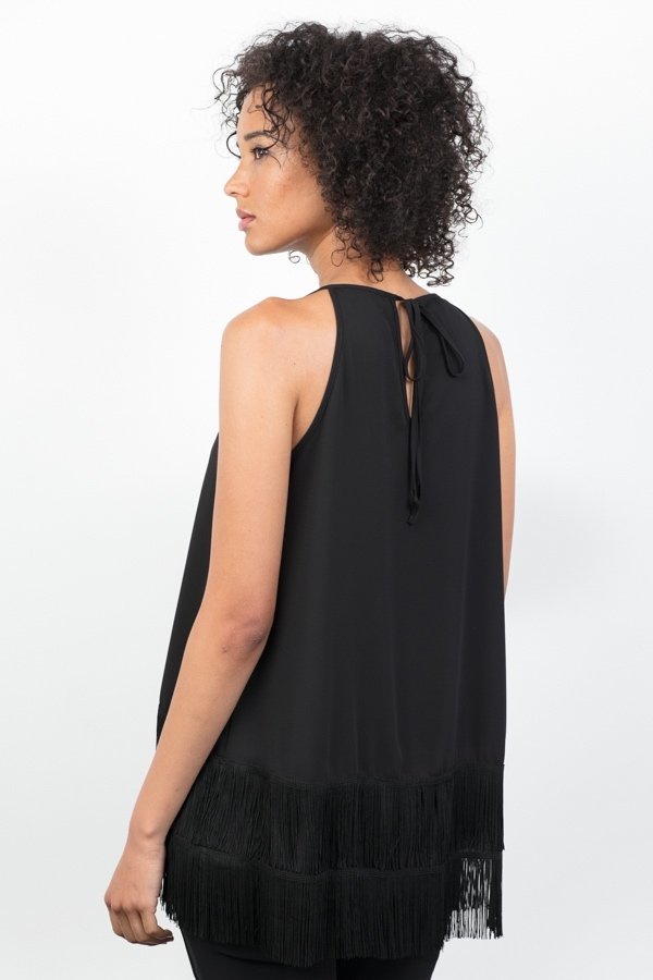 Fringe Hem Halter Top